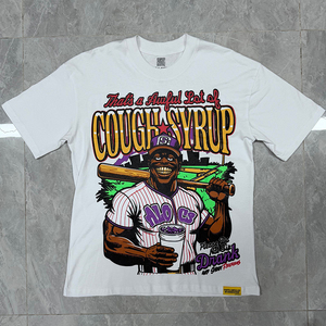 T-shirt graphique personnalisé « Sirop contre la toux » pour homme, style streetwear décontracté, 100 % coton, haute qualité - Product Image 5