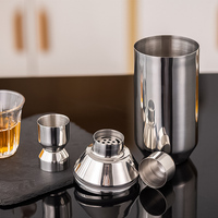 Ensemble de shaker à cocktail Cobbler 730 ml, doseur double 30/50 ml, outils de bar en acier inoxydable 304, finition miroir, kit de barman