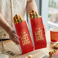 Sacs à hot-dogs personnalisés jetables biodégradables en kraft, imperméables, résistants à la graisse, de qualité alimentaire, en aluminium