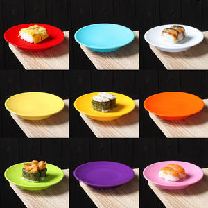 <span class=keywords><strong>จาน</strong></span>อาหารค่ำแบบหมุนเคลือบเงาสไตล์มินิมอลสำหรับบุฟเฟ่ต์ <span class=keywords><strong>จาน</strong></span>ซูชิเมลามีนเชิงพาณิชย์ทรงกลมลายเรียบ - Product Image 2