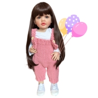Poupée Reborn de Boutique de Mode, Poupée Bébé Simulé de 60cm en Silicone avec Cheveux Longs