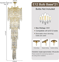 Lustre LED moderne en acier et cristal en forme d'anneau, suspension longue et luxueuse pour hall d'hôtel, projet de décoration d'escalier