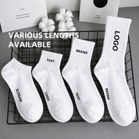 Chaussettes de sport personnalisées avec logo imprimé, chaussettes en coton doux avec coussinets pour la salle de sport, le jogging et les activités de plein air