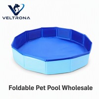 Piscine pliable pour animaux de compagnie, octogonale, bleue, en PVC, baignoire pliable pour chien et chat, piscine extérieure, multi-tailles, portable