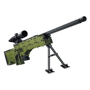 Panlos 670001 AWM Sniper Rifle 1: 1 Shot Gun Building Block Set Weapon Model Military Accessories MOC Bricks Toys for Kids