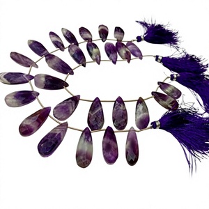 Perles de pierres précieuses en améthyste bio naturelle, forme poire, briolette, 12x25mm, vendues par brin de 8 pouces de long - Product Image 1