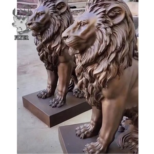 <span class=keywords><strong>Nuevo</strong></span> diseño de estatua de León Estatua de escultura de León de bronce de tamaño real para exteriores para Decoración - Product Image 4