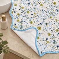 Handuk Pantai Bermotif Pantai Ukuran Besar dengan Tepi Bergelombang Desain Khusus untuk Resor, Kolam Renang, Ritel, dan Merek Label Pribadi