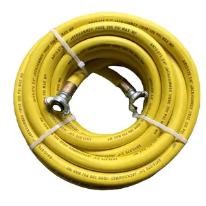 Heavy Duty 3/4 "x50ft EPDM JACKHAMMER AIR HOSE com acessórios garra para aplicações de canteiros de obras, mangueira britadeira, mangueira de ar