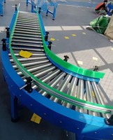 Convoyeur à rouleaux automatique en acier inoxydable courbé pour l'industrie logistique et d'entreposage