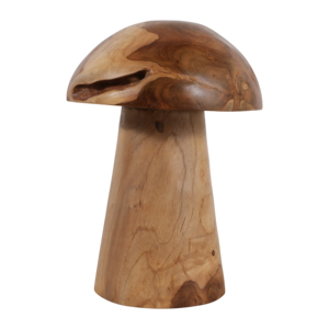 Scultura ornamentale a forma di fungo in legno di teak per decorare la casa, l'ufficio, la mensola, il tavolino da caffè. - Product Image 2