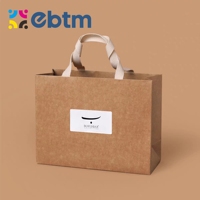 Sac en papier kraft de luxe recyclable, emballage personnalisé avec logo, sac cadeau pour vêtements, sac de shopping avec poignée