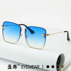 Bee <b>Sunglasses</b> Women <b>Square</b> Frame Metal UV400 Fashion Outdoors Party - Product Image 4
