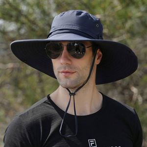 Sombrero de pescador impermeable y transpirable de ala ancha para senderismo al aire libre, gorra de pescador personalizada con cordón, venta al por mayor - Product Image 6