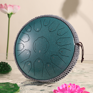 Tambour à langue en acier <span class=keywords><strong>HLURU</strong></span>, 15 notes, 12 pouces, instruments de musique, <span class=keywords><strong>handpan</strong></span>, tambour tank, instrument de percussion avec accessoires de tambour TWL15-12 - Product Image 2