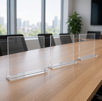 Support de menu double face en acrylique transparent pour table, présentoir de table transparent pour restaurant et bureau