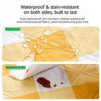Tapis de pique-nique pliable portable en gingham imperméable et lavable, grand format, avec logo personnalisé, durable, pour le camping en plein air et la plage