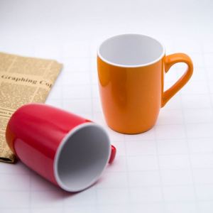 แก้วกาแฟเซรามิกสีพื้นเรียบง่ายสำหรับใช้ในบ้าน แก้วนมขายส่ง - Product Image 4