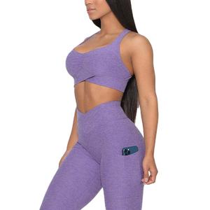 Ensemble de sport pour femmes, taille haute, personnalisé, respirant, compression, short de cycliste, soutien-gorge de yoga, leggings - Vêtements de sport grande taille - Product Image 4