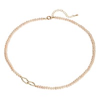 Collier de perles d'eau douce naturelles en stock, ras-du-cou polyvalent à perles plates métalliques avec design de niche