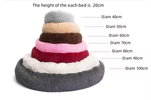 Luxuriöses Flauschiges Kissen Plüsch Weiches Donut-Hundebett Zubehör Waschbares Beruhigendes Sofa Camas Para Perros Großes Maßgefertigtes Katzen- und Hundebett - Product Image 3