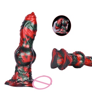 NNSX Big Dog Knot Red Color Anal Plug With Suction Cup Animal Fantasy <b>Dildos</b> Prostate Sexy Adult for Women Men - Product Image 3