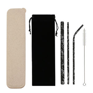 Pailles à boire réutilisables, en acier inoxydable 304, métallique, Logo, personnalisé, avec étui et brosse, nouveauté, livraison gratuite - Product Image 5