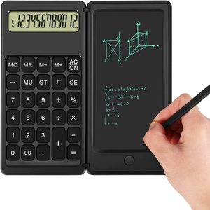 Calculatrice classique avec tablette d'écriture, logo personnalisable, alimentée par piles, en matériau ABS, modèle C5 - Bureau d'affaires - Product Image 5