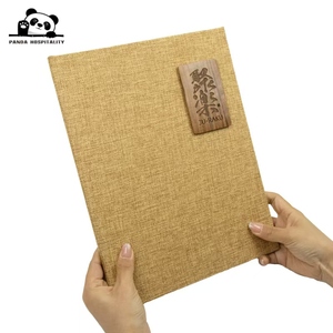 Cubierta de Menú Personalizada de Tela de Lino Grabada en Relieve con Tapa Dura, Carpeta de Menú <span class=keywords><strong>para</strong></span> Restaurante con Anillas de Chicago - Product Image 6