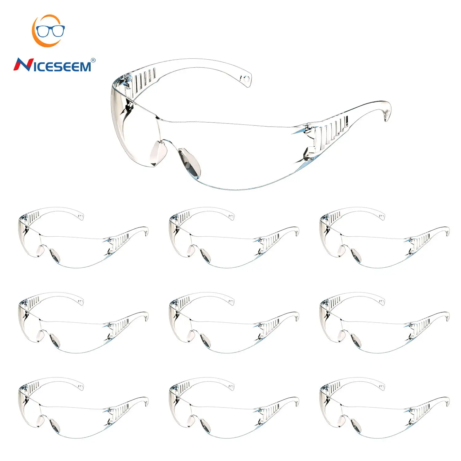 Óculos de proteção ocular para trabalho ao ar livre, óculos de segurança anti-riscos com lente transparente, novidade Star Construction