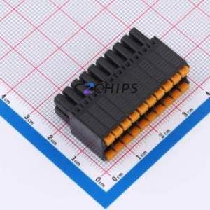 MX15EDGKNH-3.5-2*10P-BK01-Cu-A Plug-in Terminal Block P=3.5mm Connector Plug 2x10P 3.5mm Black - Product Image 1