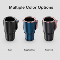 Support de tasse intelligent 2-en-1 pour voiture, chauffe-boissons et refroidisseur avec écran LCD, mini-réfrigérateur électrique pour café, lait, eau, en ABS, à placer au centre de la console.
