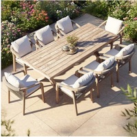 Muebles de Jardín Duraderos para Patio, Hotel o Jardín, Personalizados, Modernos, de Madera de Teca Sólida con Estructura de Aluminio, Comedor para 6 Personas CASA