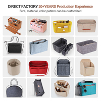 Organisateur de sac à main en feutre personnalisé avec logo, multi-poches, grande capacité, feutre de haute qualité, rangement pour maquillage et cosmétiques dans le sac
