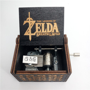 Stock Hand Crank Custom Caja Musical Wooden Music Box Zelda