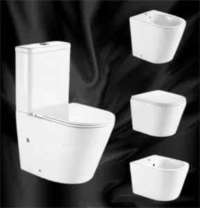 Banheiro mestre design clássico, duas peças, armário de água 3/4. 5l conjunto de vaso sanitário sem aro de cerâmica bidé