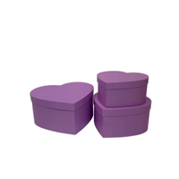 Ensemble de 7 boîtes cadeaux en forme de cœur couleur macaron, en papier couché gaufré recyclé