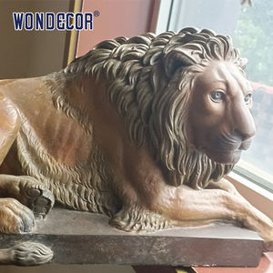 休息中のライオンズの大規模な金属装飾とブロンズ彫刻の驚異 - Product Image 4