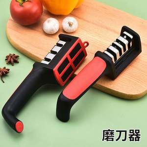 Aiguiseur de couteaux de cuisine, aiguiseur à trois étapes, léger, rapide et antidérapant, outil d'affûtage manuel, accessoires de cuisine - Product Image 2