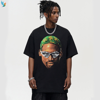 Camiseta Vintage Estilo Hip Hop con Diseño Gráfico de Dennis Rodman, Personalizada OEM, Talla Grande