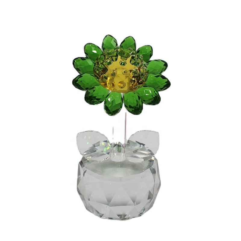 Оптовая Продажа Элегантный Дизайн Глазурь вечный кристалл цветок с хрустальными вазами для украшения балкона