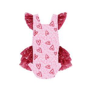 <strong>Baby</strong> Valentine Clothing 1st Valentine Romper Newborn Girl Flutter Sleeve Romper Tutu Skirt Princess Dress <strong>Clothes</strong> Sets - Product Image 6