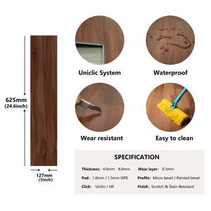 Suelo Vinílico SPC Antideslizante e Impermeable de 8mm y 9mm, Baldosas SPC <span class=keywords><strong>para</strong></span> Cocina, <span class=keywords><strong>Baño</strong></span> y Sótano - Product Image 3