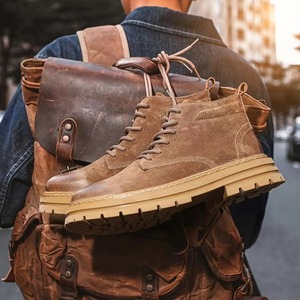 Bottes en cuir de porc de première qualité pour hommes, style rétro, vêtements de travail en cuir - Product Image 6