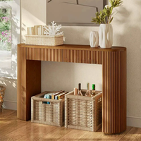 Nouvelle table console en teck massif pour salon, chambre ou appartement