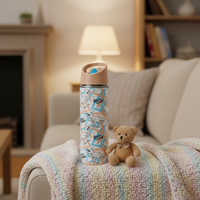 Bouteille d'eau en PP sans BPA pour enfants, type paille, avec couvercle rabattable, écologique, pour boissons chaudes et froides, camping, sport, fête, OEM ODM