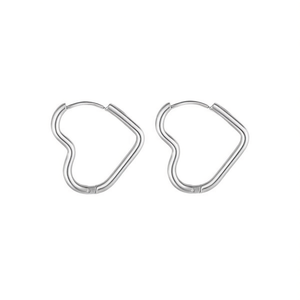 เอมี่ เอมี่ ฮาร์ทต่างหูแบบหนีบเงิน 925 เครื่องประดับสำหรับผู้หญิงสไตล์มินิมอลสำหรับใส่ทุกวัน PE2774 - Product Image 3