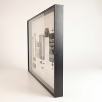 Cadre d'affichage en bois profond noir pour vente en gros, cadre photo 3D, boîte à souvenirs pour l'art de démontage de téléphone