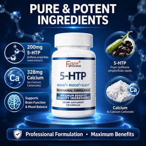Complément alimentaire Shecome 5-HTP Plus Calcium pour une ambiance positive, un sommeil facile et profond, favorise le calme et une humeur détendue, 120 capsules de 5-HTP - Product Image 2