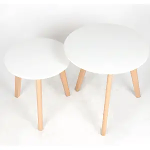 Furnitur kayu Nordic desain Modern tersembunyi dapat diperpanjang meja teh putih unik ukuran furnitur rumah untuk minum teh